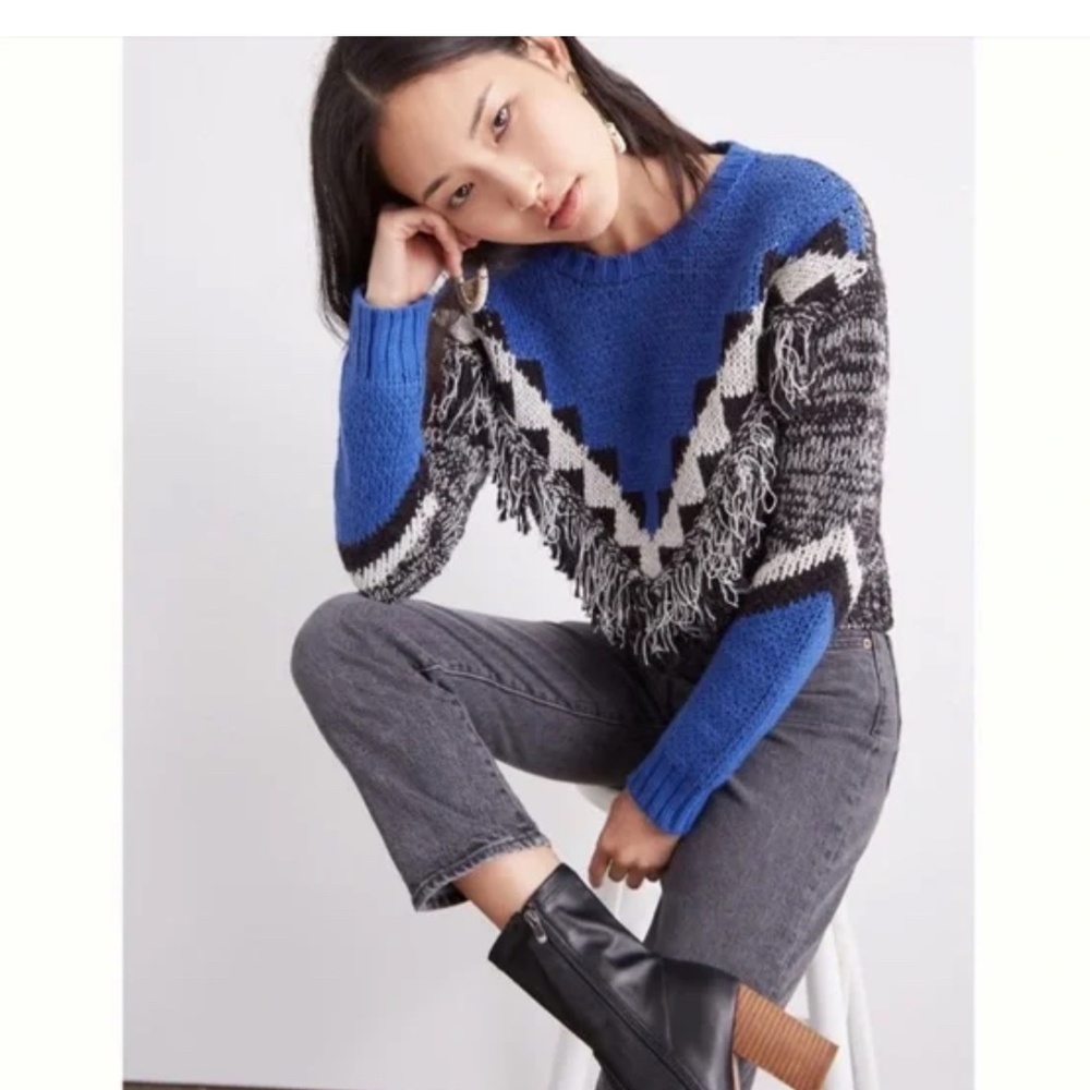 Anthropologie Miska fringe sweater